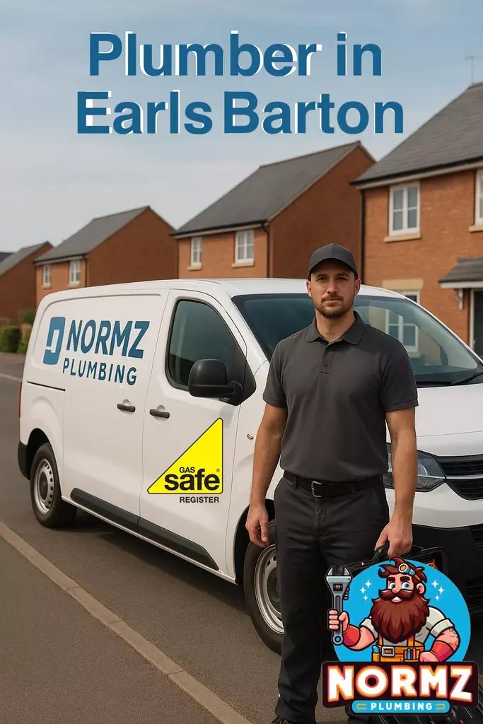 Plumber in Earls Barton – Normz Plumbing van parked locally, ready for same-day plumbing and heating services.