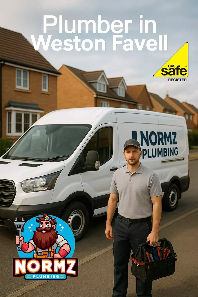 Normz Plumbing van parked in Weston Favell, Northampton – local plumber providing heating and plumbing services