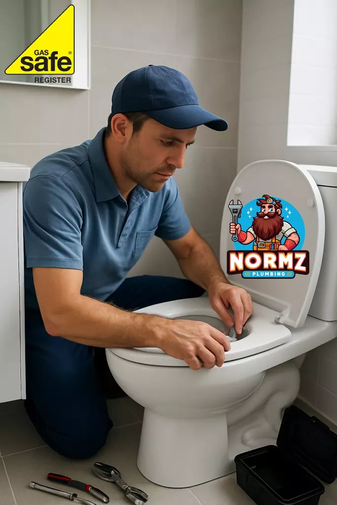 Plumber installing a new toilet seat in Kettering for a perfect fit