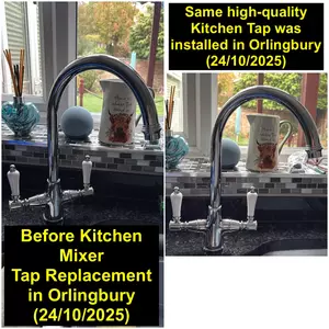 Kitchen mixer tap replacement installed by Normz Plumbing in Orlingbury near Mill Road and High Street on 24 Oct 2025