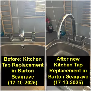 New kitchen mixer tap installation 17 October 2025 near St Botolph’s Road, Barton Seagrave