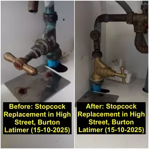 Fresh stopcock replacement completed 15 October 2025 on High Street by Normz Plumbing & Heating Services