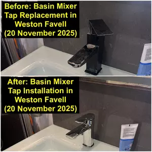 New basin mixer tap installed in Weston Favell (NN3 3JX) by Normz Plumbing, 20 November 2025.