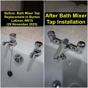 Bath tub mixer tap replacement in Burton Latimer (NN15) by Normz Plumbing on 29-11-2025.