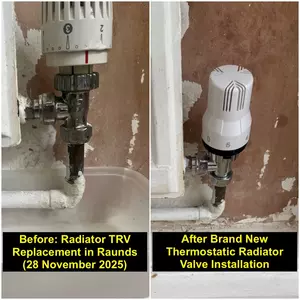 Radiator TRV replacement in Raunds (NN9) by Normz Plumbing & Heating on 28-11-2025.