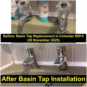 Separate hot and cold toilet basin taps replaced in Isham (NN14 1HN) by Normz Plumbing on 26-11-2025.
