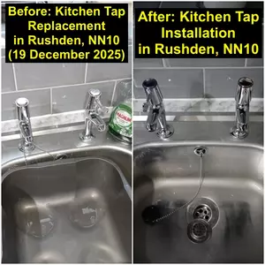 Kitchen tap replacement near Bedford Road NN10 in Rushden completed by Normz Plumbing & Heating on 19-12-2025.