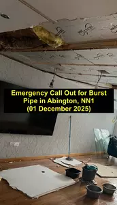 Burst pipe emergency repair in Abington NN1 by Normz Plumbing & Heating on 01-12-2025