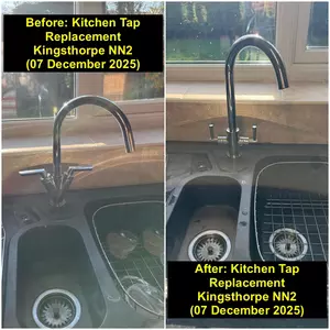 Chrome kitchen mixer tap installation in Kingsthorpe NN2 by Normz Plumbing & Heating on 07-12-2025.