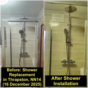Modern shower replacement installed near Oundle Road in Thrapston NN14 on 16-12-2025