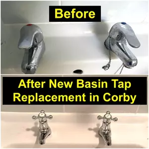 Emergency bathroom basin tap replacement near Lewin Road Great Oakley Corby on 15-02-2026