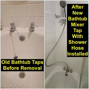 New bath mixer tap with shower hose fitted on bathtub in Orchard Hill, Little Billing on 20-03-2026