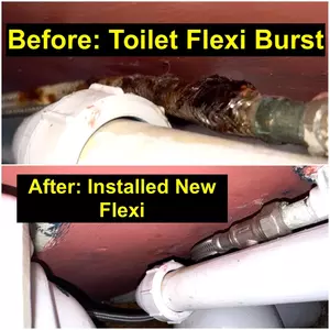 Toilet pipe leak repair completed on 07-04-2026 near Mill Lane and Kingswell Road, Kingsthorpe, Northampton N(N2) replacing flexi hose and isolation valve