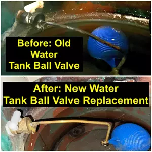 Water tank ball valve replacement completed on 19-04-2026 near St Johns Road and Churchill Way Kettering NN15 replacing old worn inlet valve