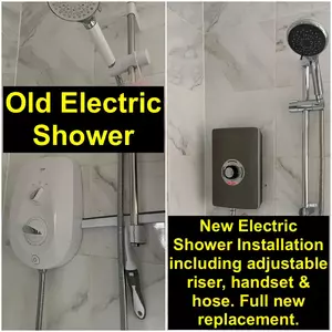 Electric shower replacement and modern shower rail upgrade recently completed near Deeble Road and St Catherine's Road Kettering NN15 on 21-05-2026