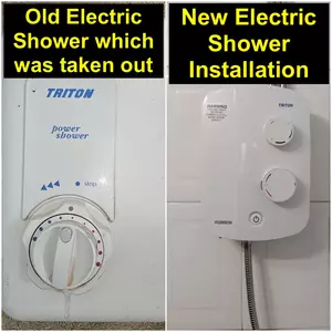 Emergency electric shower replacement recently completed near Wymington Road and Grangeway, Rushden (NN10) on 24 May 2026
