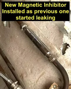 Magnetic inhibitor replacement completed on 03-05-2026 near London Road and Little Irchester Wellingborough NN8 after emergency heating leak