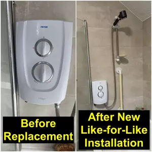 Brand new Triton electric shower installed on Wellingborough Road, Weston Favell, Northampton, NN3, on 13 May 2026