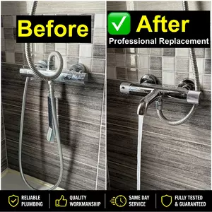 New thermostatic bath shower mixer tap replacement completed in Wellingborough NN8 on 06 July 2026 with upgraded shower valve and chrome fittings