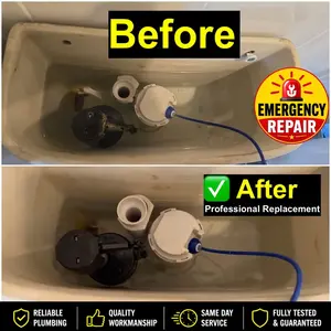 Corroded toilet flush mechanism replaced in Wellingborough on 27 September 2026